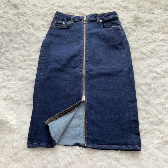 H&M Skirts Denim Skirt With Front Zipper Hm Jeans Skirt Spring